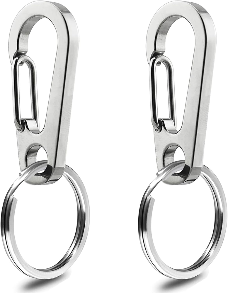 IVIA Dog Tag Clips / 2 Pack/Multiple Size 304 Stainless Steel Quick Clip with Ri