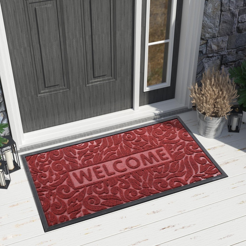 Welcome Front Door Mat Outdoor, Heavy Duty Sturdy Non Slip Doormats, Rubber B...
