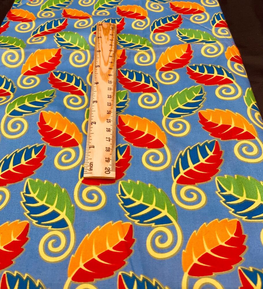 BRIGHT COLOR JANE'S PARADIS GARDEN FLOWERS W SWIRLS BTY Cotton Fabric