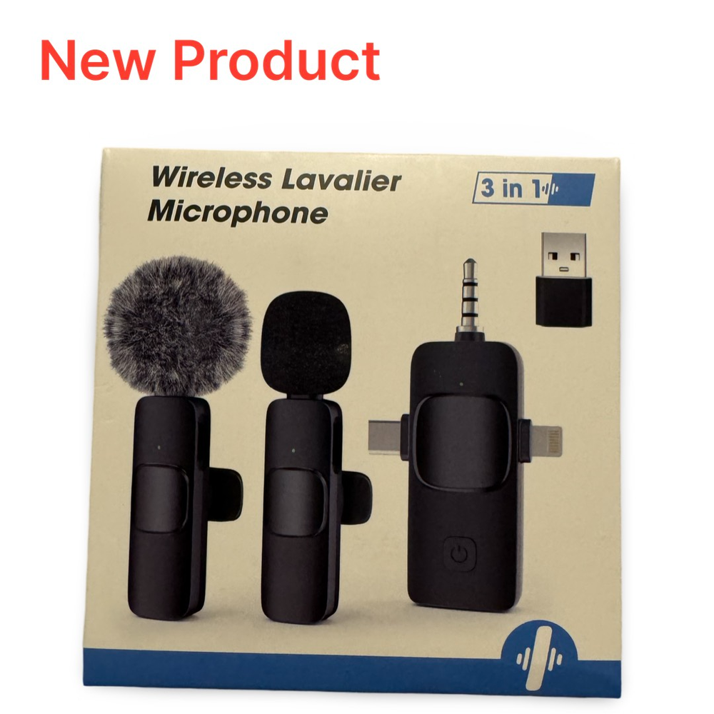 Lavalier Wireless Microphone Audio Video Recording Mini Mic for iPhone/Android