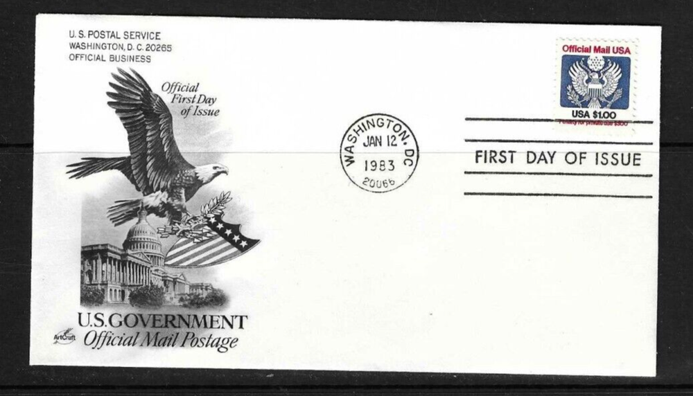 USA SC # O132 Official Mail Postage FDC .  Artcraft Cachet