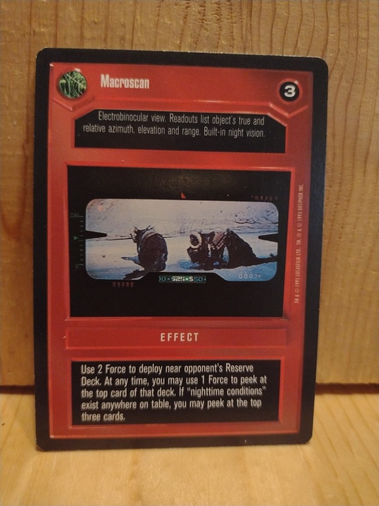 1995 Star Wars Card Game: EFFECT: MACROSCAN  black BORDER  MC9