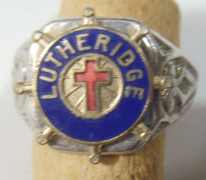 vintage Religious Lutheridge Camp North Carolina graduation Red Cross Ring 53042