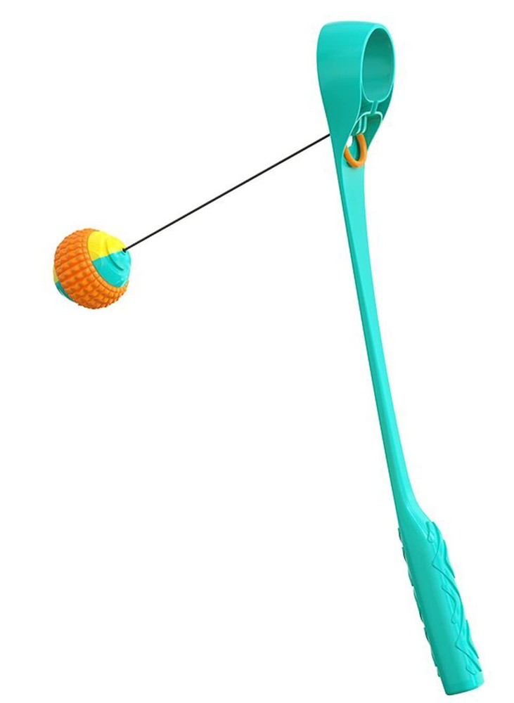 Cool Runners Retractable Dental Ball with Launcher Dog Toy - Assorted Colours