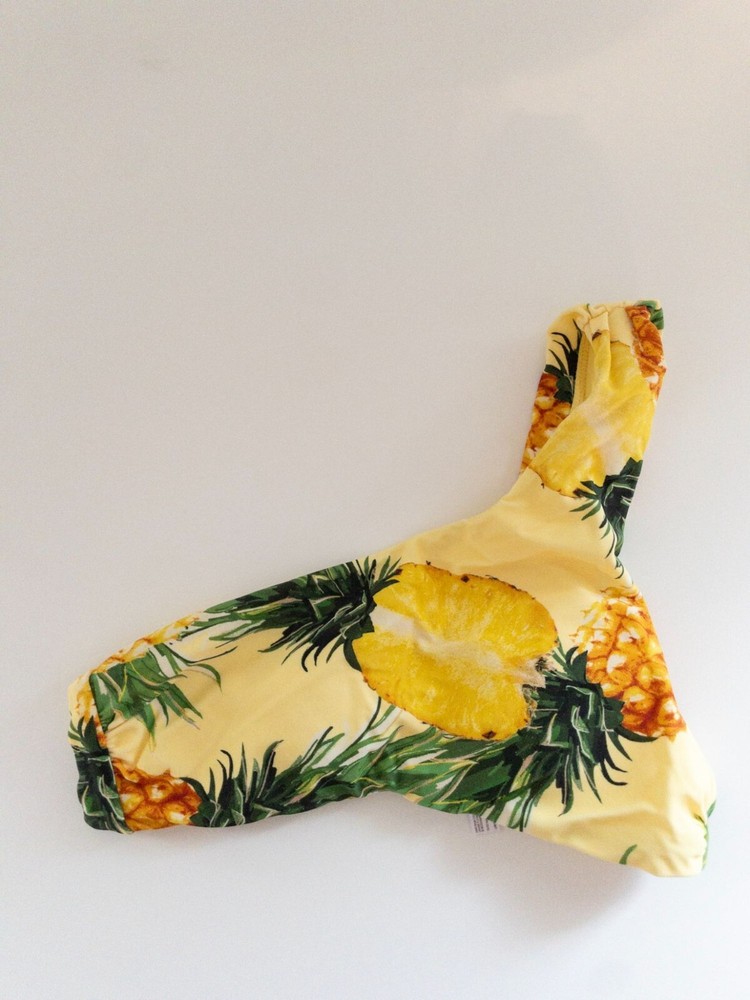 Anthropologie Pina Colada Pineapple Print Bikini Top