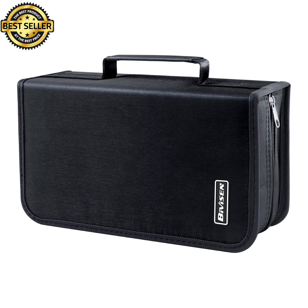 128 Disc CD Case Holder DVD Storage Wallet Bag Portable VCD Organizer Bag Black