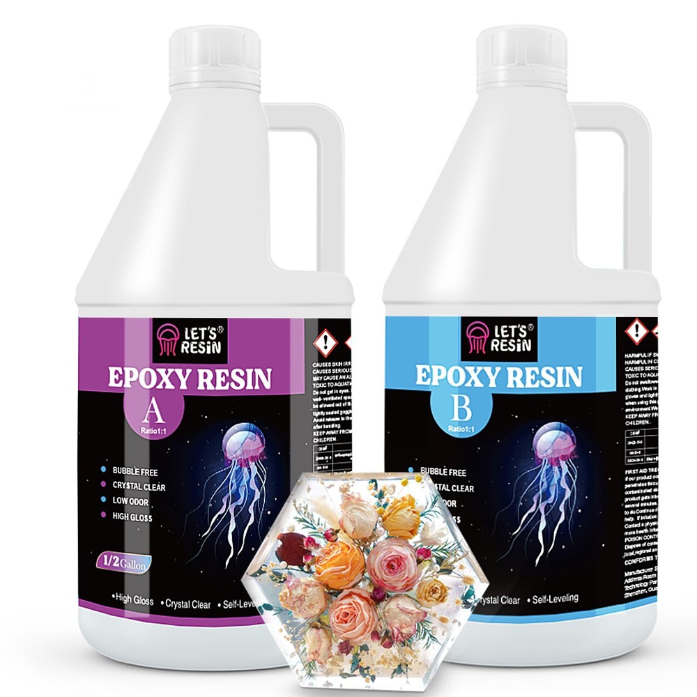 Crystal Clear 1 Gallon Epoxy Resin Kit for DIY Art and Molds
