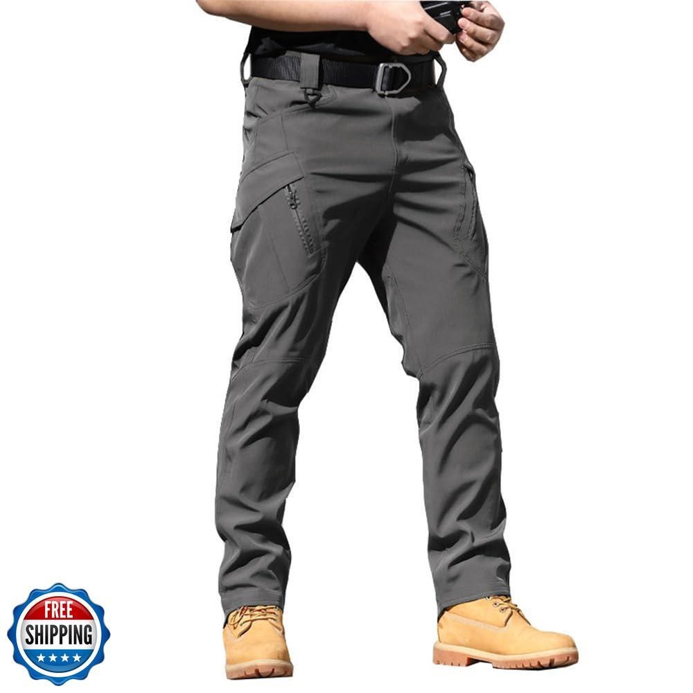 THWEI Mens Water Resistant Tactical Cargo Pants for Hiking and Outdoor Work