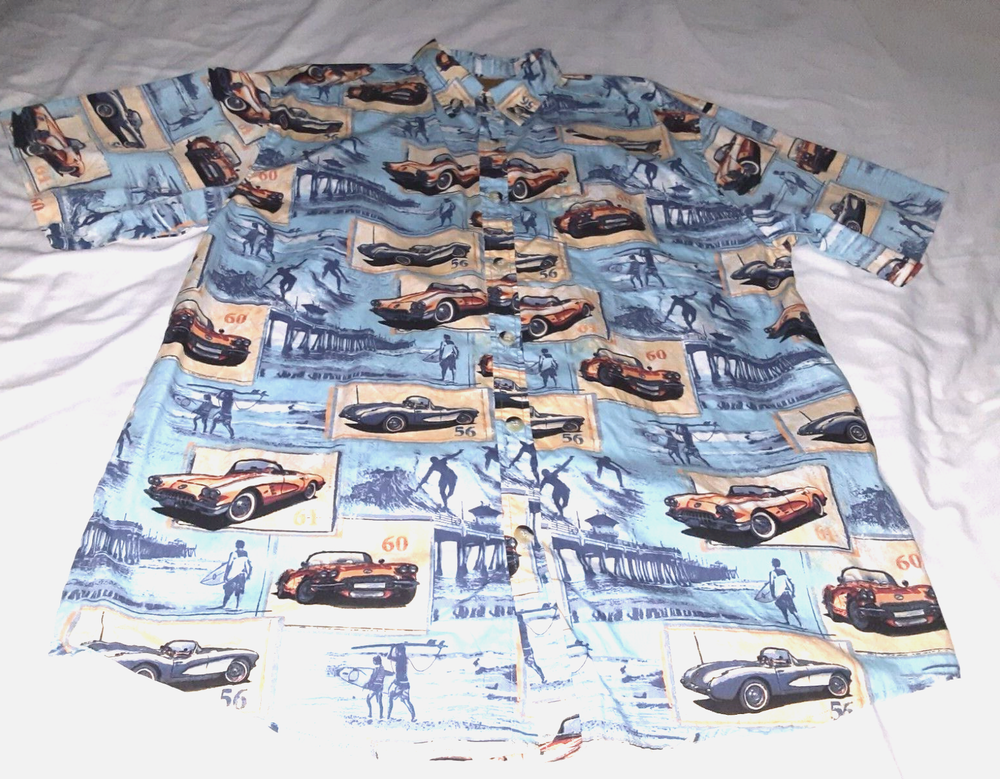 Coldwater Fitters Mans Tropical Shirt Corvette Surfer Beach Hawaiian  Casual