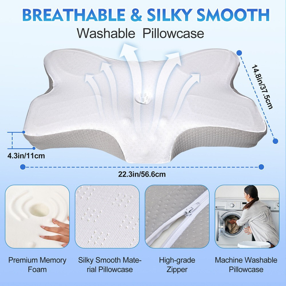Cooling Pillow for Neck and ShoulderContour Pillow,Ergonomic Neck Support Pillow