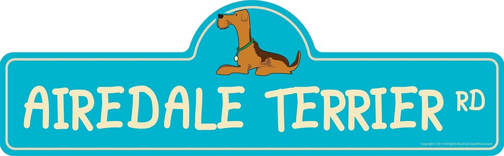 Airedale Terrier Street Sign | Indoor/Outdoor | Dog Lover Funny Home Décor fo...