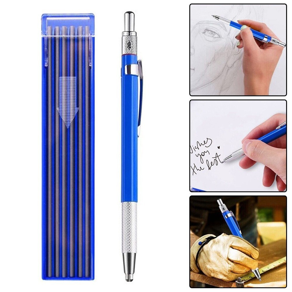 Silver Streak Welders Pencil With Round Silver Refills Metal Marker  12pcs