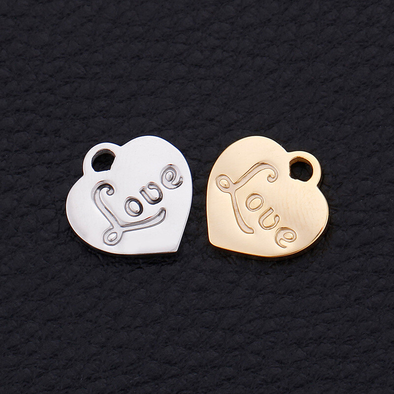 diy accessories love heart-shaped titanium steel pendant small pendant