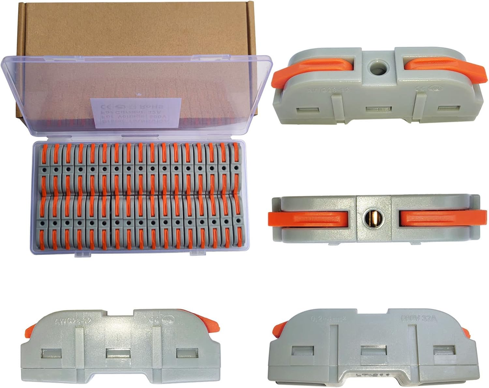 34 Pcs for Quick Connect 28-11 AWG Lever Wire Connectors, 1 to 1 Inline Electric