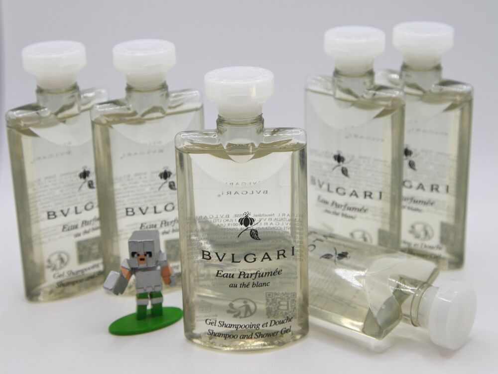 BVLGARI Au The Blanc (White Tea) Shampoo & Shower Gel, Pack of 6 - 6x2.5oz