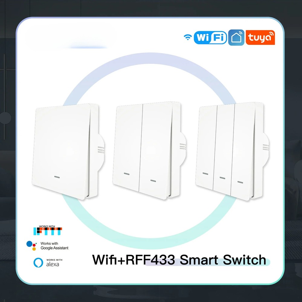 Wall Light Switch RF433 Button Transmitter Smart life Tuya App Remote Control