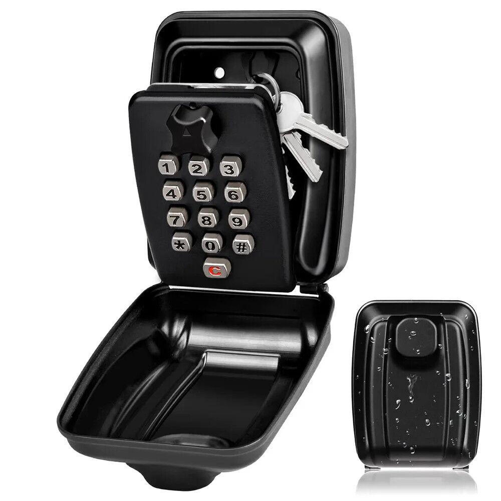 Waterproof 12-Digit Combination Lock Box for Secure Metal Key Storage-image