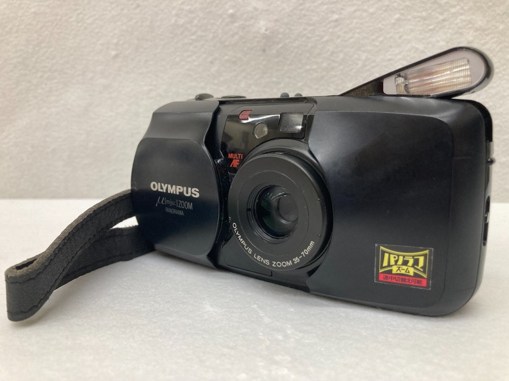 Olympus mju Zoom Panorama 35mm Film Camera Black Japan Exc+4 Condition
