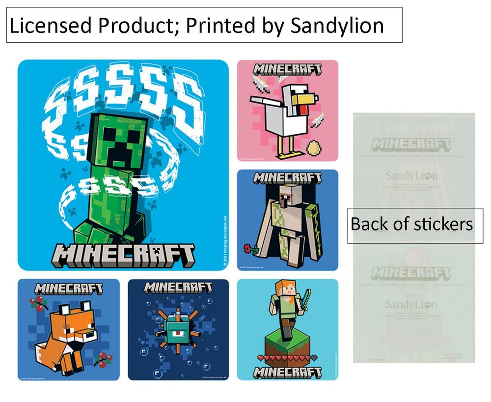 25 Licensed Minecraft Stickers, 2.5