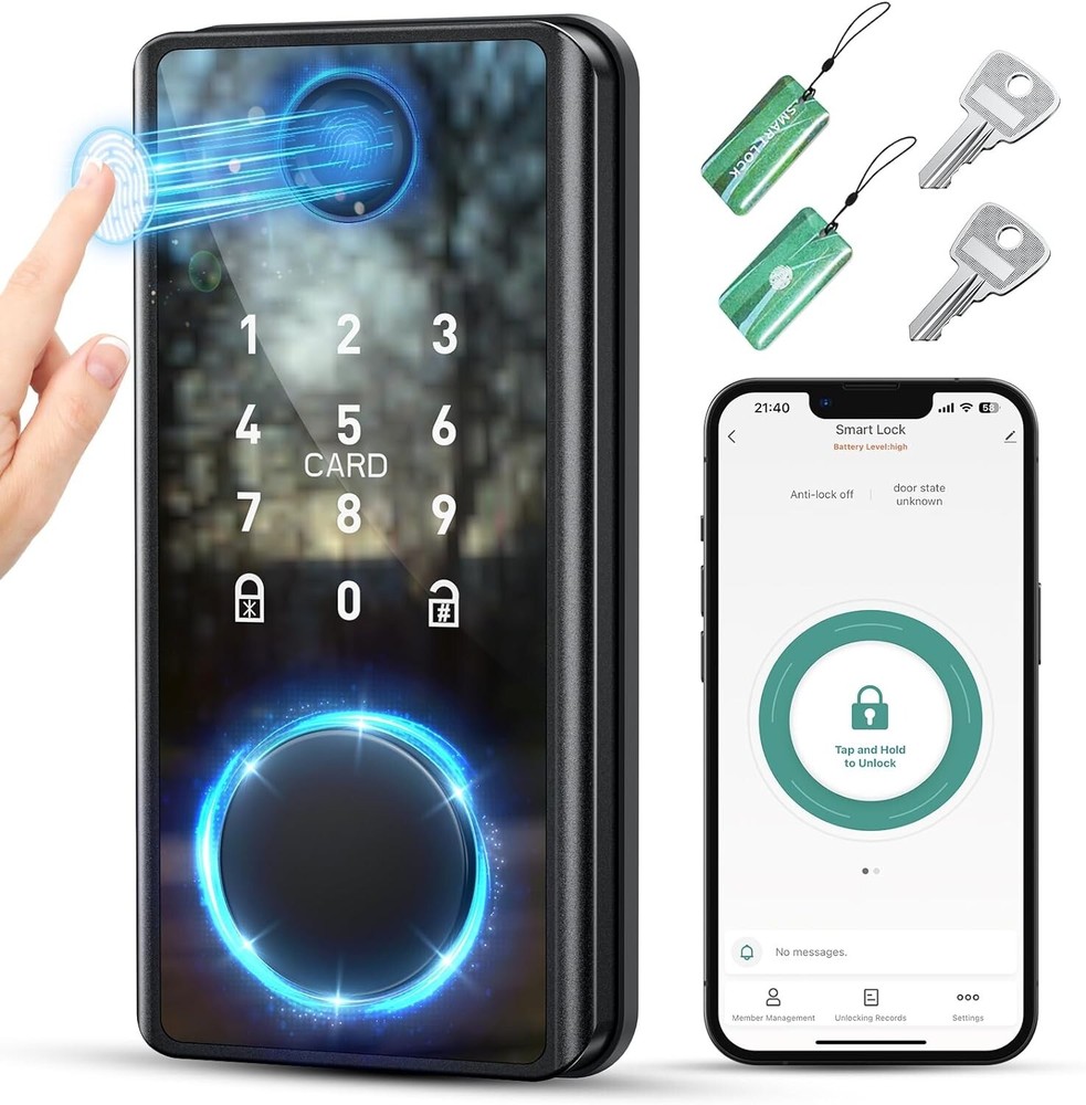 Biometric Smart Digital Door Lock with Keypad and Keyless Entry-image