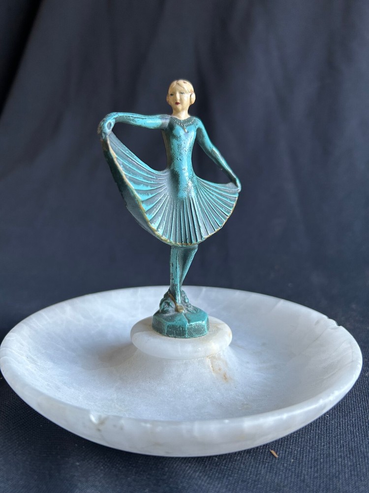 Art Deco Young Lady Alabaster Centerpiece