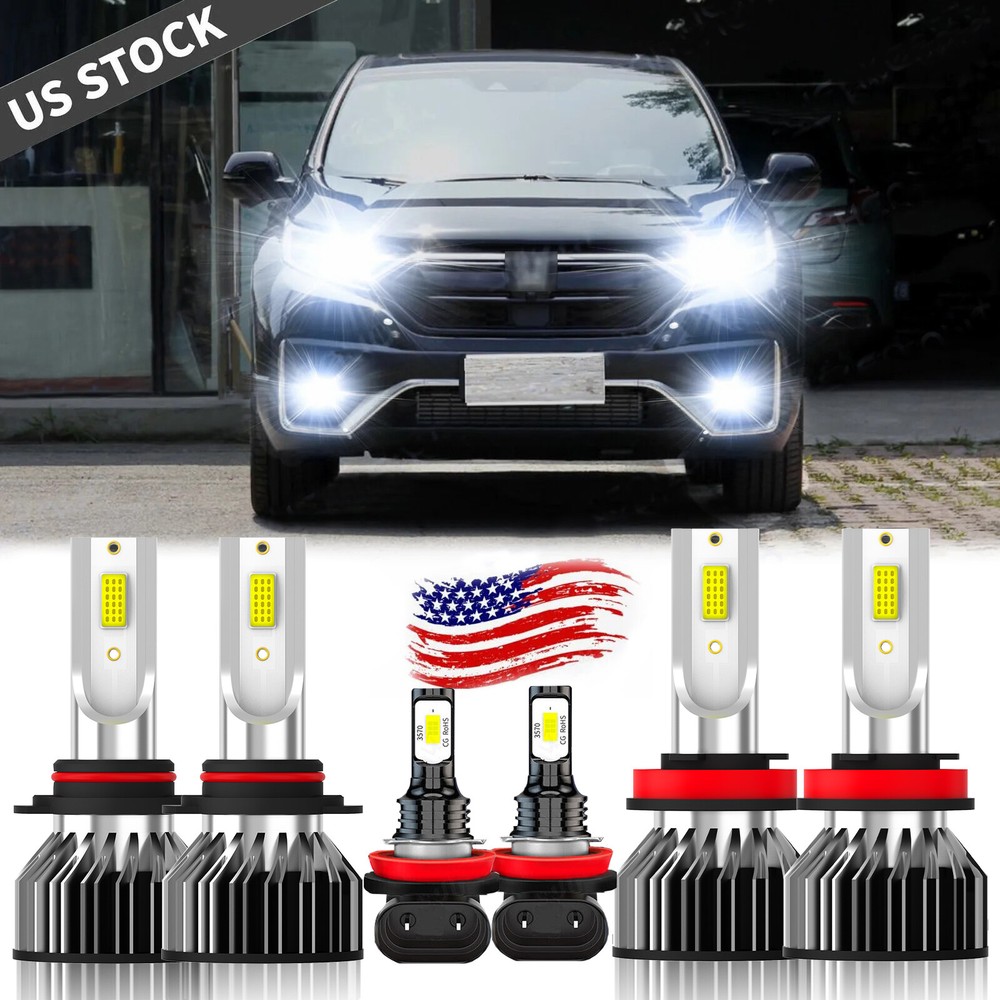 For Honda Cr-V CRV 2015 2016 2017 2018 2019 LED Headlight Hi/Lo+ Fog Light Bulbs
