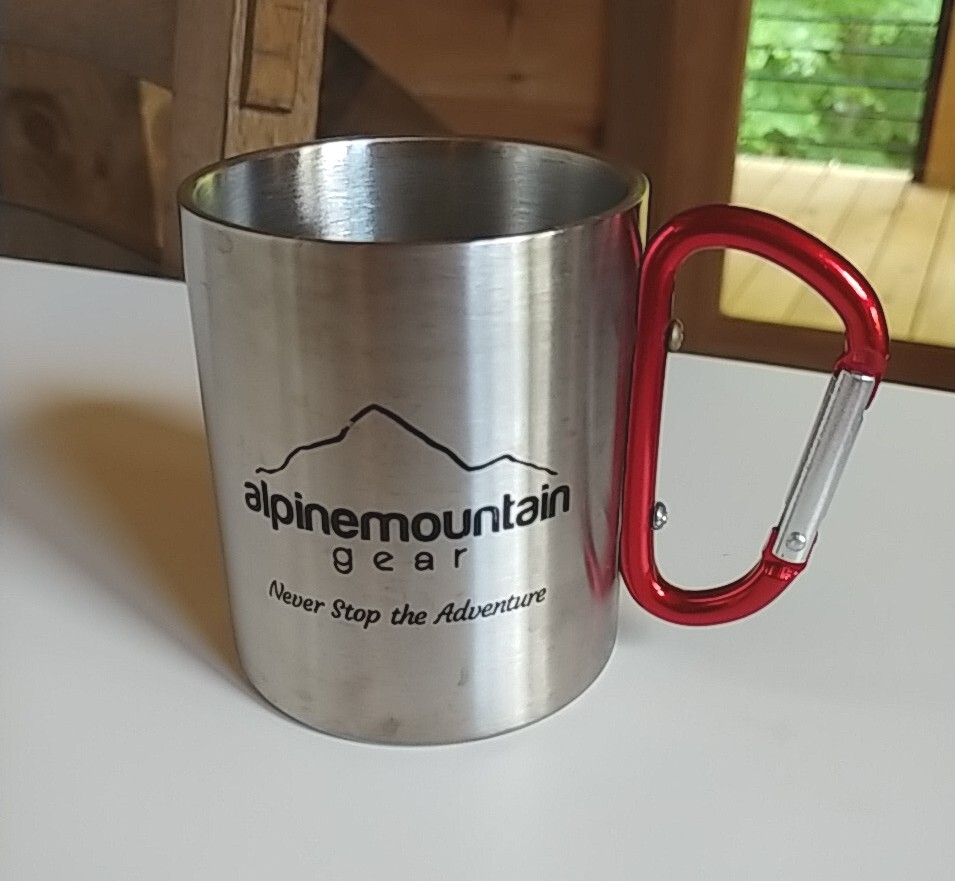 Camping Hiking Fishing Alpine Mountain Gear Stainless steel 9 oz. Carabiner Mug