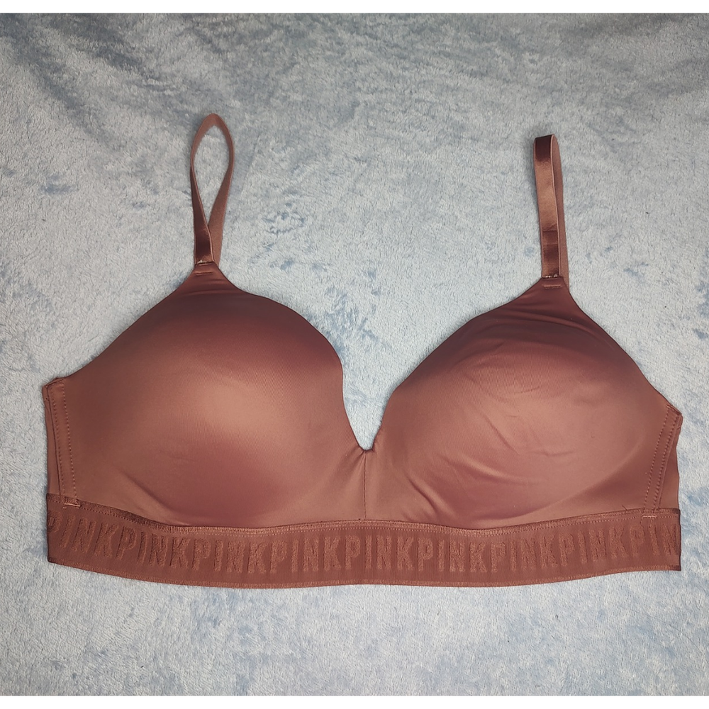 PINK VICTORIAS SECRET Wear Everywhere Lightly Lined 36D Brown Bra NEW