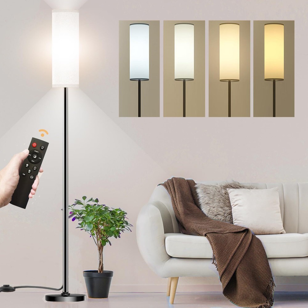 Floor Lamp for Living Room Bedroom,Modern LED Floor Lamp with Remote Control and