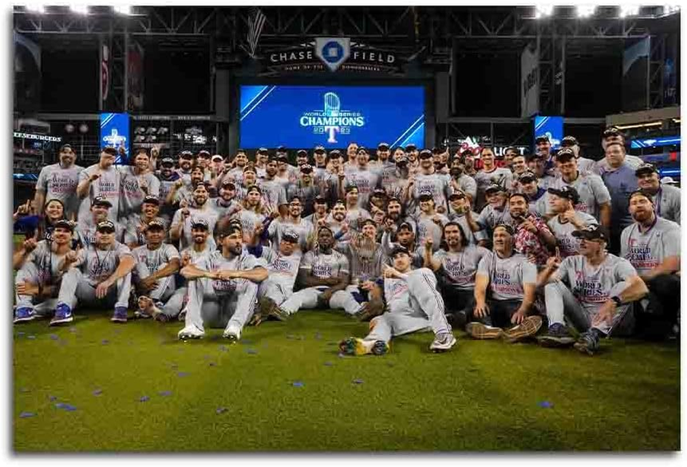Texas Sports Rangers 2023 Baseball World Series Champions Poster Baseball Player
