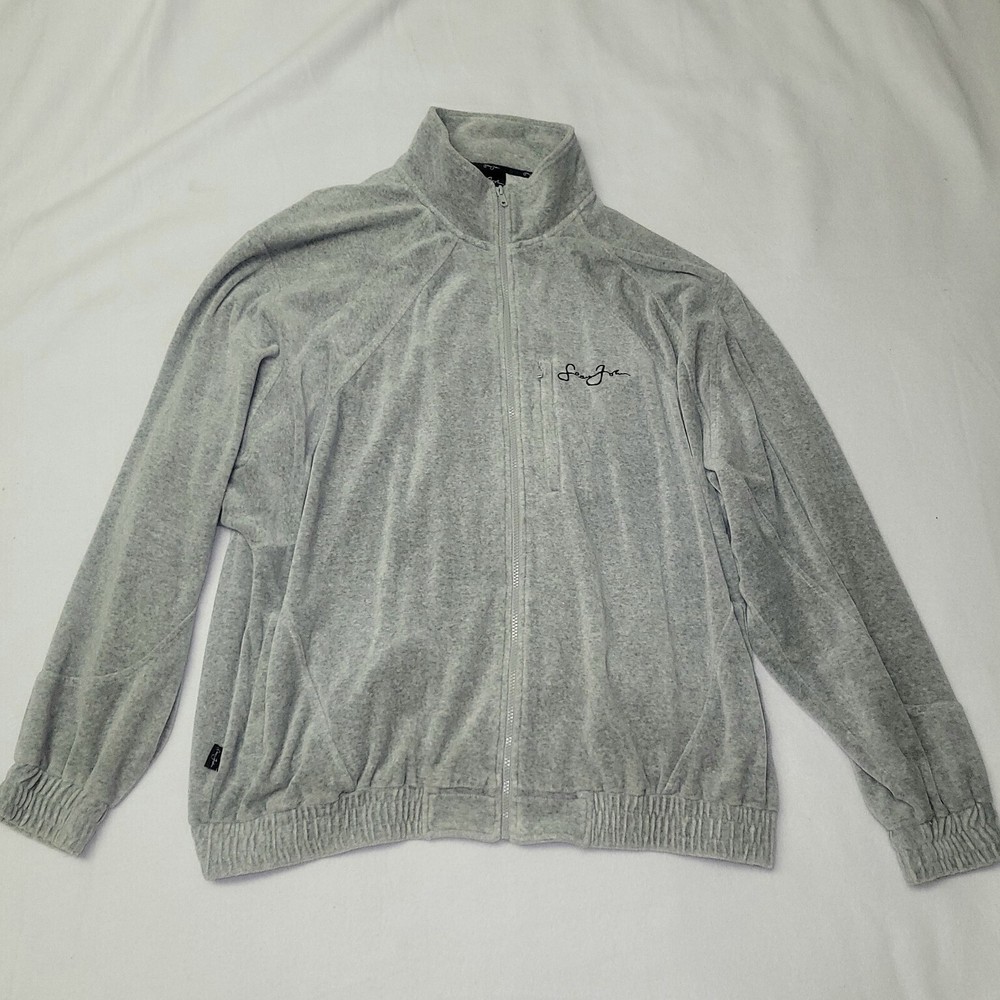 Vintage Y2K Sean John Velour Track Jacket 3XL Baggy Hip Hop Streetwear Spellout