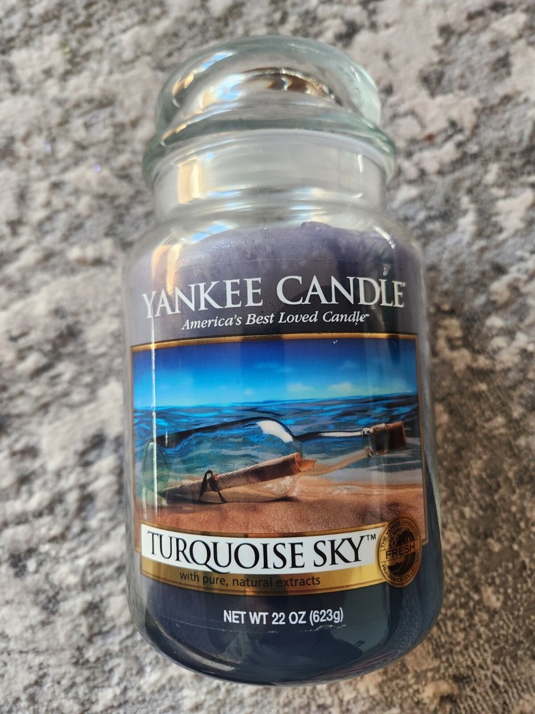 Retired Yankee Candle Turquoise Sky Large 22 oz Jar Brand New