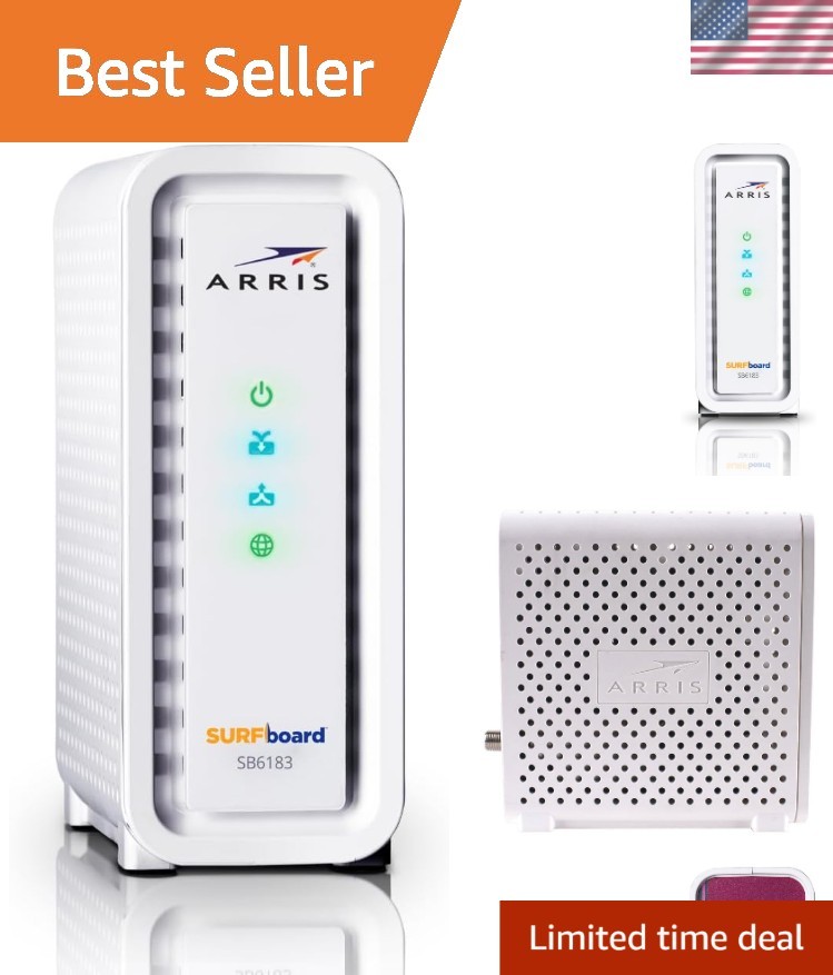 SB6183-RB Renewed Cable Modem - 1 Gbps Port, Up to 400 Mbps Speed, Easy Setup