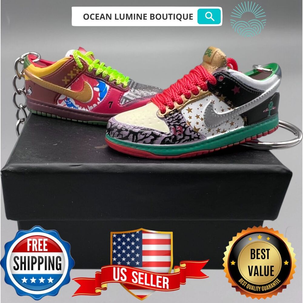 SB DUNK 3D Mini Sneaker Keychain, Jordan Sneaker Collectible, Box Options