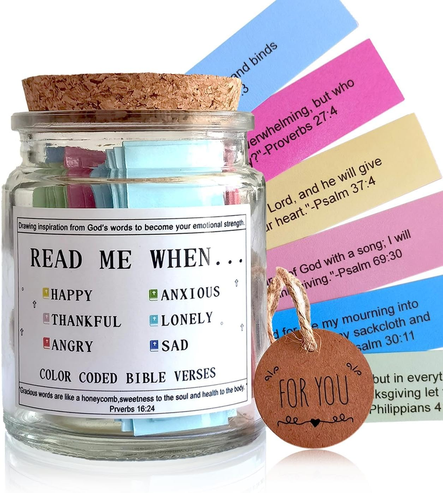 Bible Verse Jar with Hope Scriptures, Prayer Jar Gift, Faith-Based Inspiration
