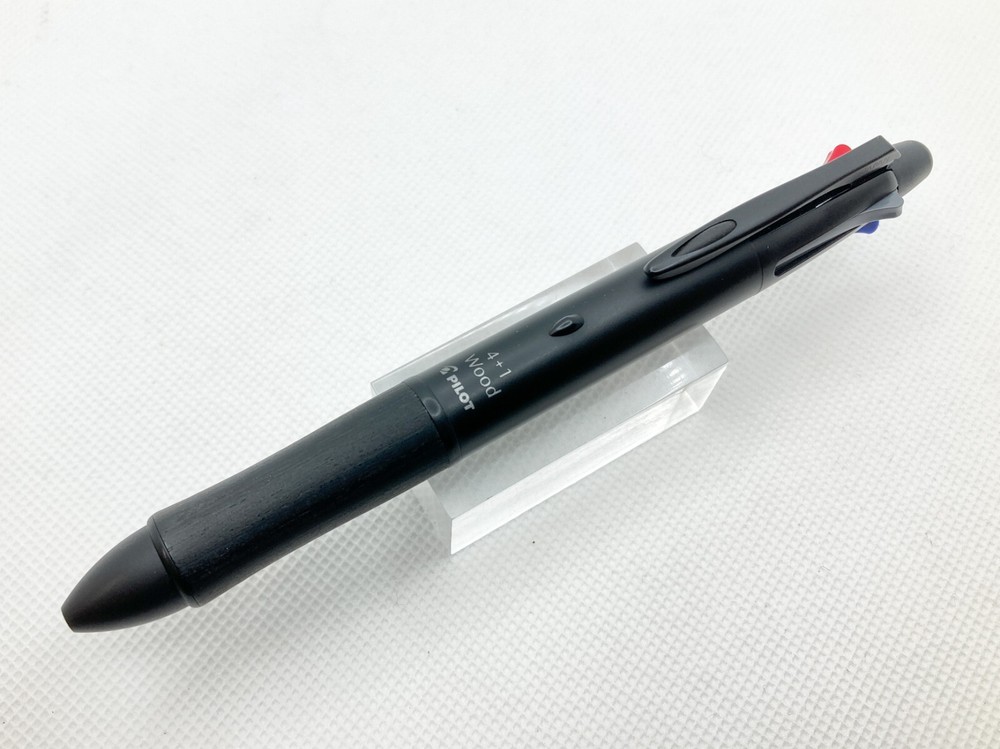 Japanese Multi function pen: PILOT, 4+1 Wood, Black, With pen case