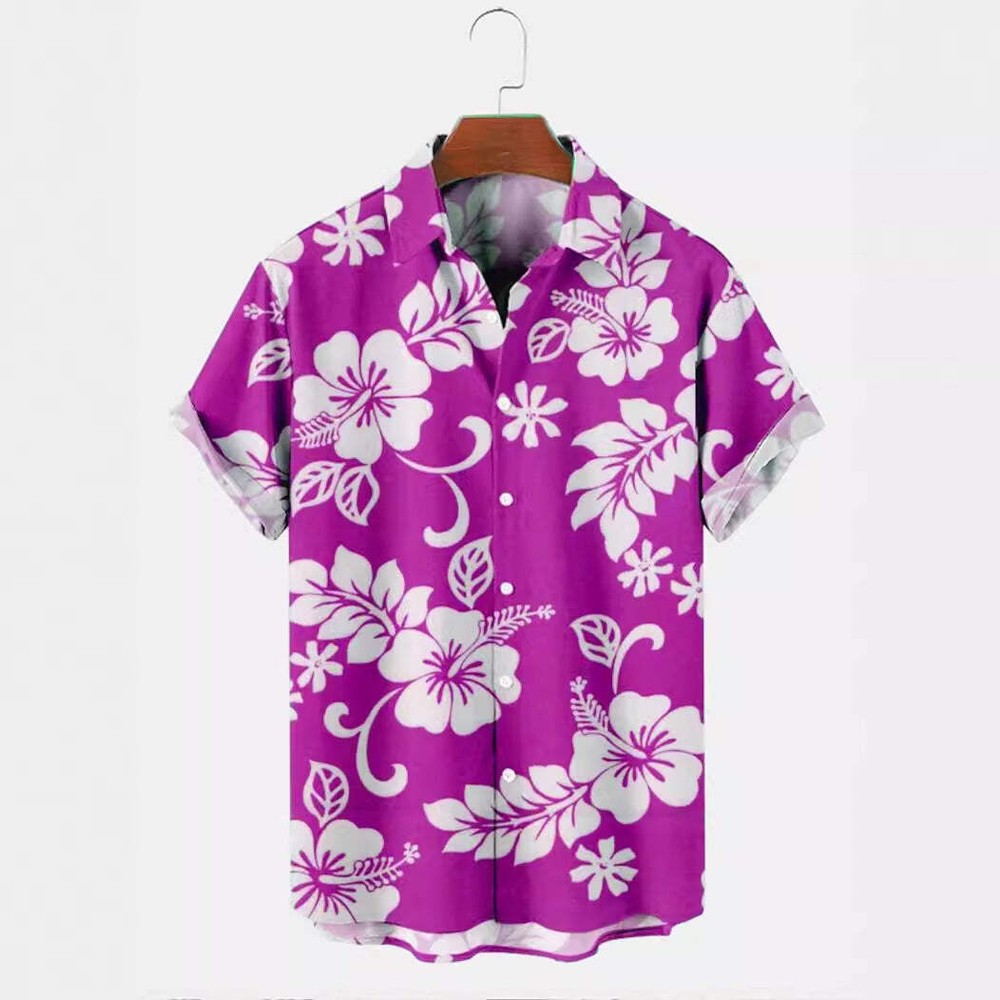 Fashion Solid Color Printed Shirt Men