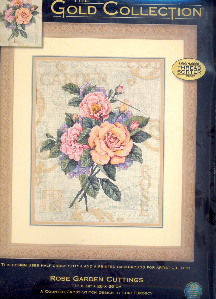 Gold Collection Cross Stitch Kit Rose Garden Cuttings Turoscy
