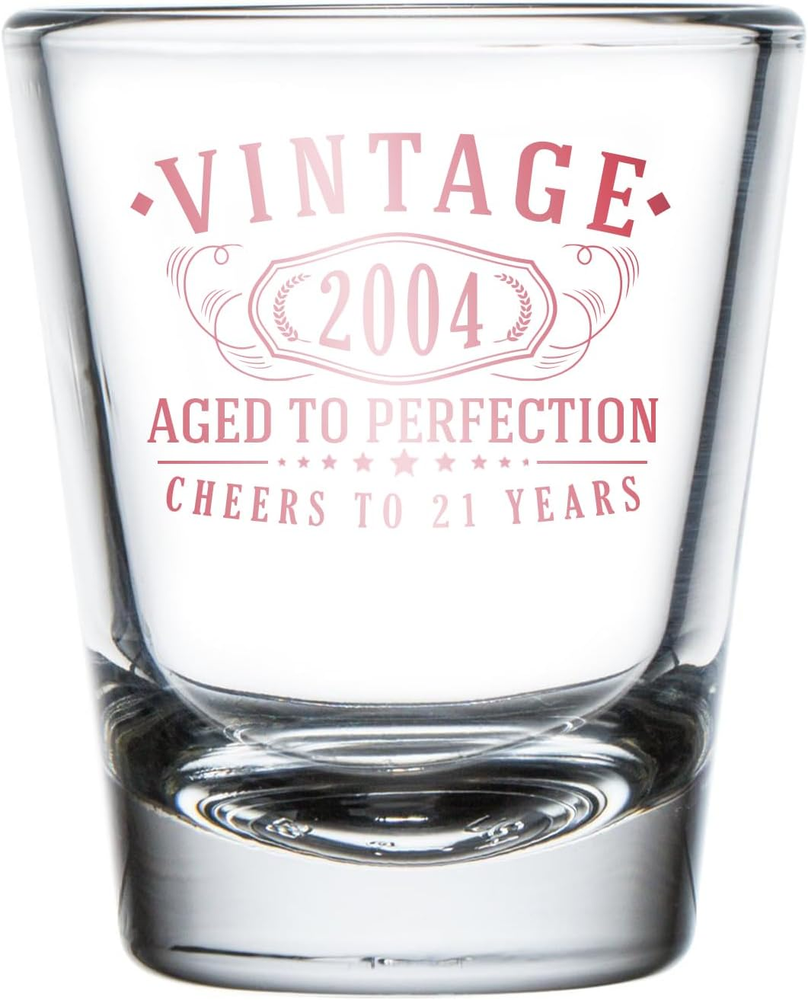 Vintage 2004 Rose Gold 1.75Oz Shot Glass - 21st Birthday Gift