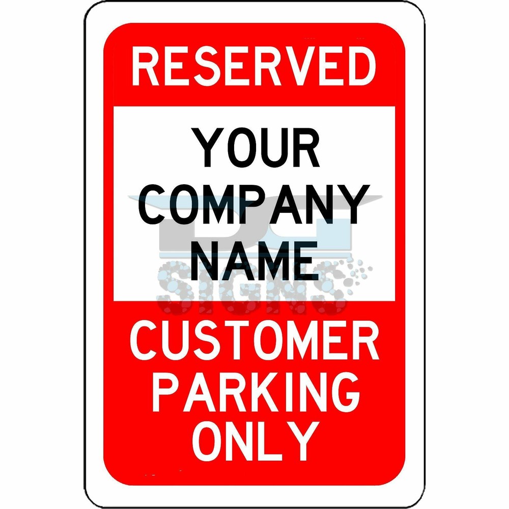 Reserved Customer Parking Only Red and Black - aluminum sign-image