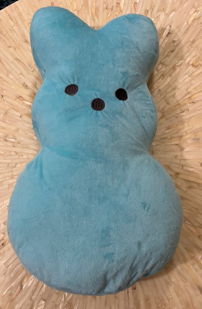 Peeps Candy Plush Easter Bunny Rabbit Pillow Stuffed Animal Large Blue Peep 18”