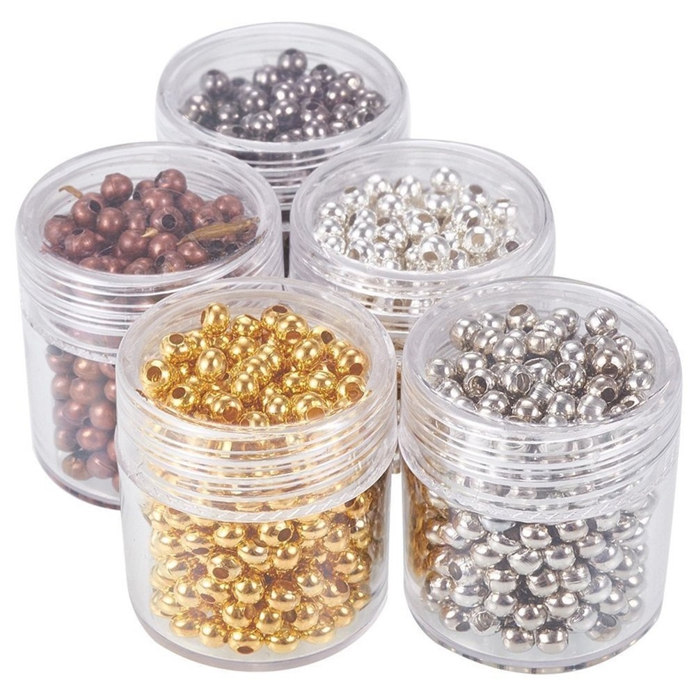 5 Box 3.2/4Mm Crimp Beads Durable Not Easy To Fade Hard Stylish Spacer Beads For