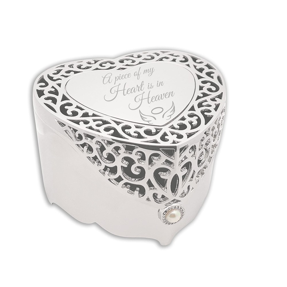 Cherished Memories Bereavement Keepsake Jewelry Box with Heart Design for Memorial Gifts