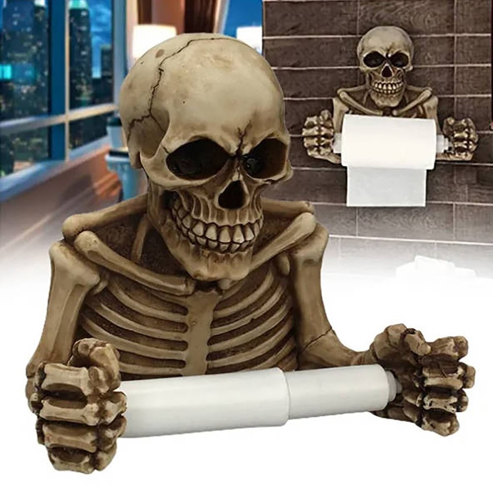 Toilet Paper Towel Roll Holder Wall MountBones Dry Skeleton Bathroom Decor