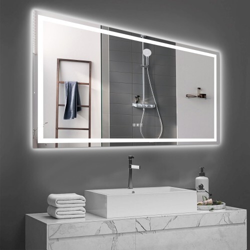 72×36 Inch Anti-Fog LED Bathroom Mirror with Dimmable Vanity Lighting