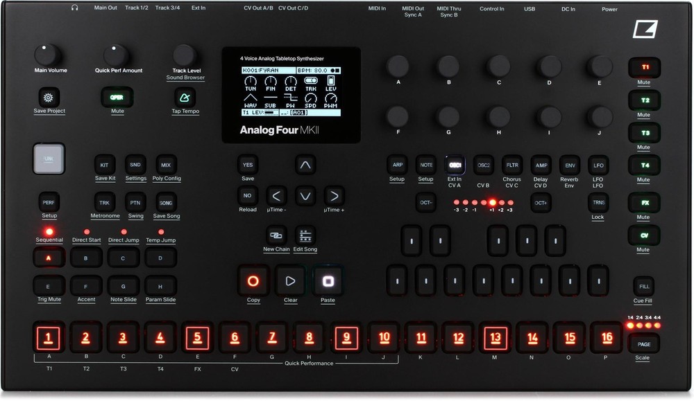 Elektron Analog Four MKII 4-voice Analog Synthesizer with Sequencer