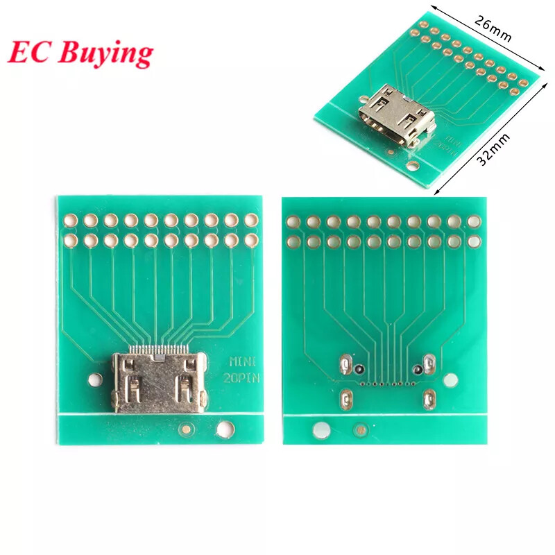 Mini HDMI Test Adapter Board Type C Female Connector
