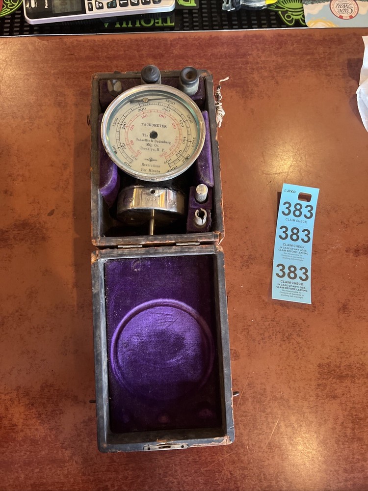 Vintage Tachometer Speed Indicator Hand Held In Case Schaeffer & Budenberg Old