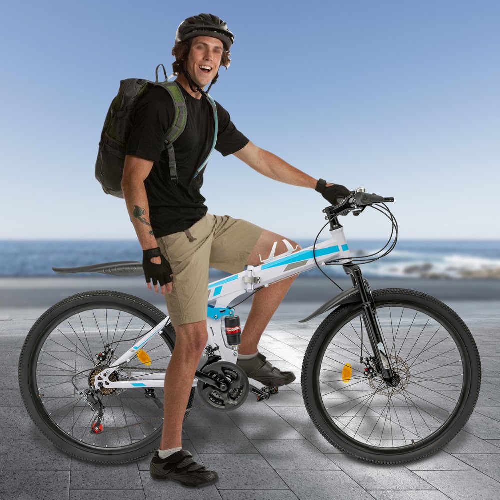 26 Inch Foldable Mountain Bike 21-Speed Adjustable Seat Unisex MTB