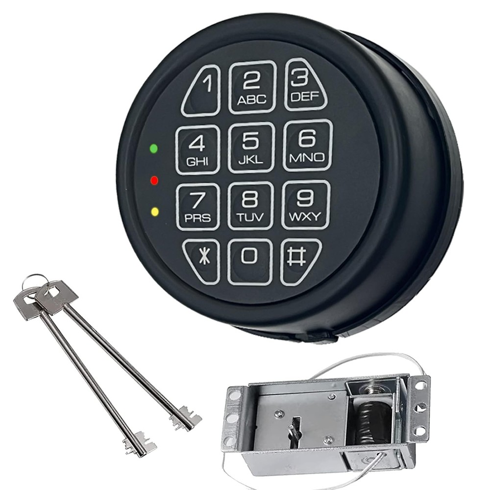 High Security Electronic Safe Keypad Replacement with Solenoid Lock & 2 Keys